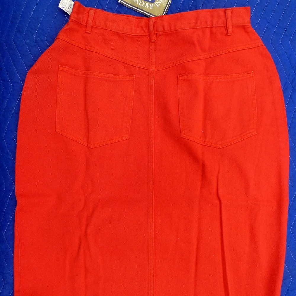 NEW Baccini Red Denim Maxi Skirt - Size 20 - Picture 4 of 6